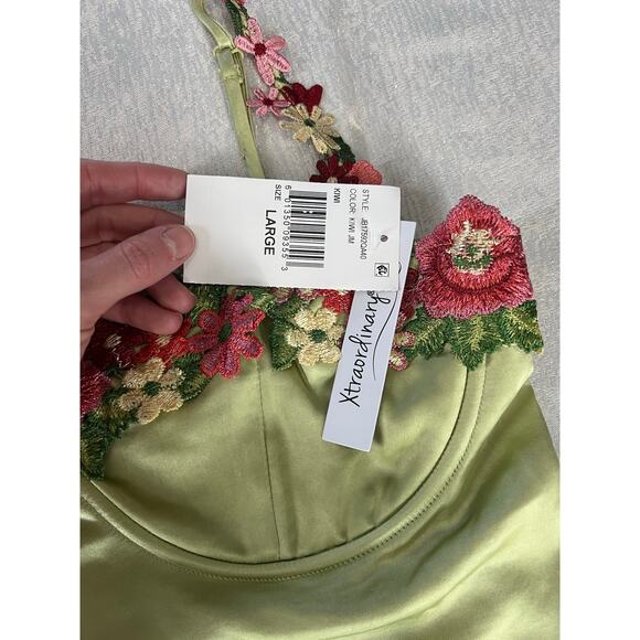 Xtraordinary Floral applique mini going out dress Size Large Fairy Love Island - Picture 5 of 13